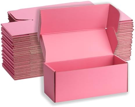 Pink Shipping Boxes 10x4x4 Inches, 20 Pack by DUZCLI