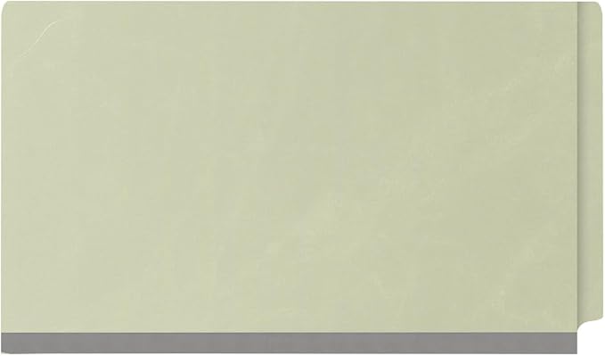 Ecom Folders End Tab Pressboard Classification Folders | Legal Size 25 Pt Type III Stock with 3 Dividers & 3" Tyvek Expansion | 2 Fasteners Pos 1 & 3 for Medical & Office Docs | Light Green, Box of 10 - Image 3