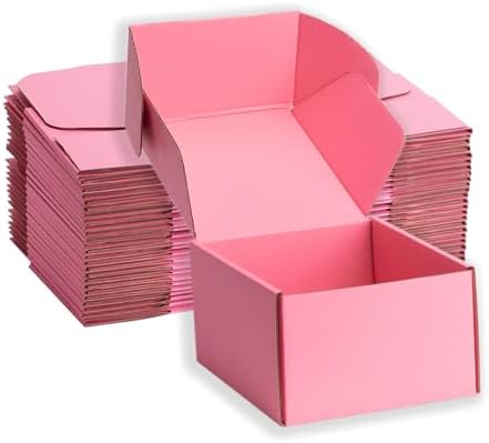 Pink Shipping Boxes 6x6x4 Inches, 20 Pack by DUZCLI
