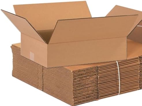 BOX USA Shipping Boxes Flat 16"L x 12"W x 4"H 25-Pack - Corrugated Cardboard Box for Moving, Mailing, Packing, Packaging and Storage by BOXUSA