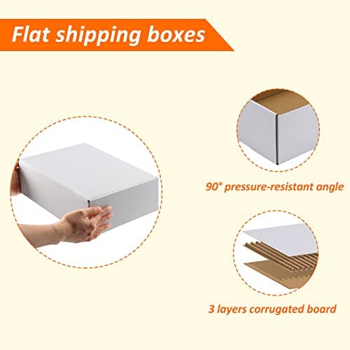 HORLIMER 12x9x4 inches Shipping Boxes Set of 20, White Corrugated Cardboard Box Literature Mailer - Image 3