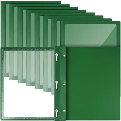 Teling 24 Pcs Report Covers with 3 Prong Presentation Folders, Dark Green by Teling