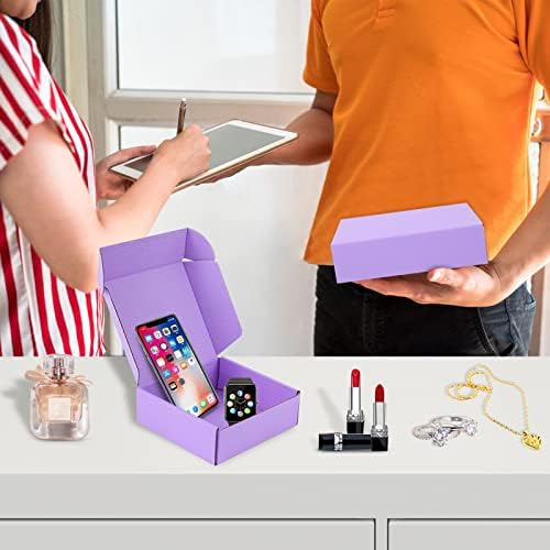 25 Pack Small Shipping Boxes Purple Corrugated Cardboard Box 9x6x2 inches，Corrugated Box for Packaging Small Business,Mailing Packing Literature Mailer,Shipping Gift Boxes - Image 4