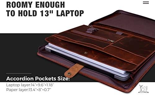 Personalized Leather Portfolio Padfolio for Men, Engraved Gifts for Father's Day for Husband from Wife, Customized Leather Gifts Present for Son/Dad, for Birthday, Oil Wax - Image 7