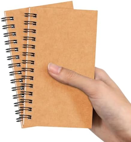 Jutom 2 Pcs Small Spiral Notebook Memo Pad 3x5, Kraft Color by Jutom