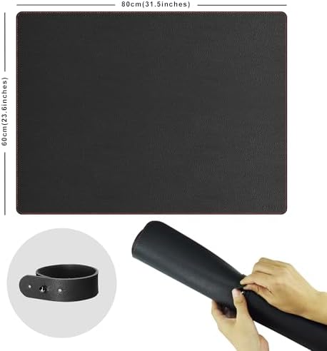 ZORESYN PU Leather Desk Mat 31.5 x 23.6 Inch (Black) - Image 2