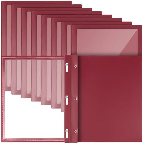 Teling 36 Pcs Report Covers with 3 Prong Presentation Folders, Red by Teling