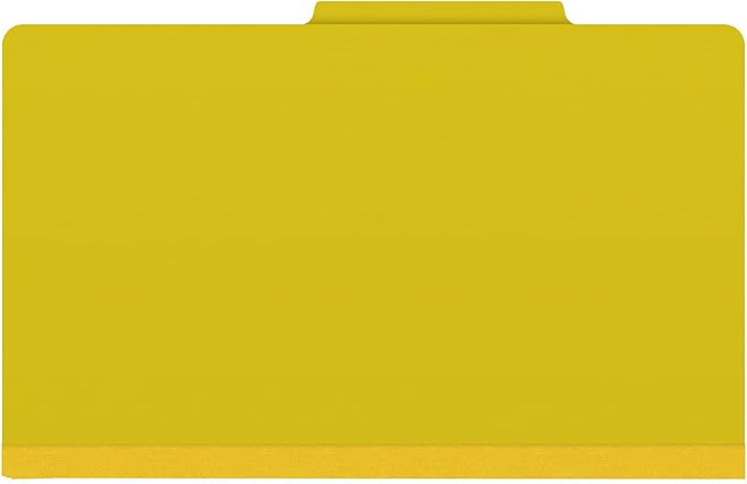 25 Pt. Pressboard Classification Folders, 2/5 Cut ROC Top Tab, Legal Size, No Dividers, Yellow (Box of 25) - Image 3
