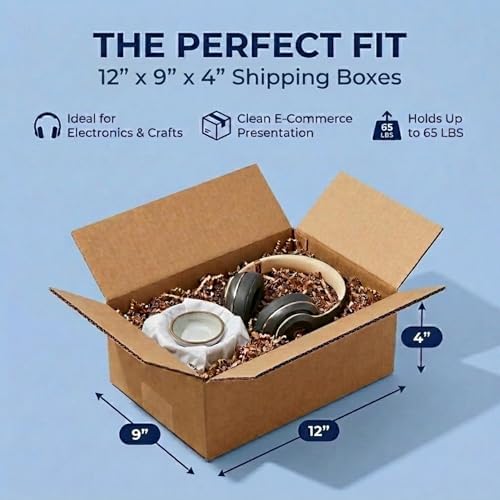 BOX USA Shipping Boxes Medium 12"L x 9"W x 4"H 25-Pack - Corrugated Cardboard Box for Moving, Mailing, Packing, Packaging and Storage - Image 2
