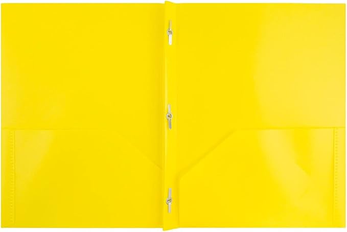 JAM PAPER Plastic Color POP Folders - 2 Pocket Durable Folders with Metal Prongs Fastener Clasps - Assorted Fashion Colors - 6/Pack - Image 7