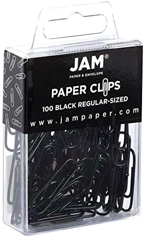 JAM PAPER Colorful Standard Paper Clips - Regular 1 Inch - Black Paperclips - 100/Pack - Image 2