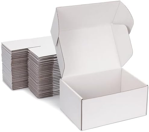 10x5x3 inch White Shipping Boxes for Small Business- Set of 25 by Yidomto