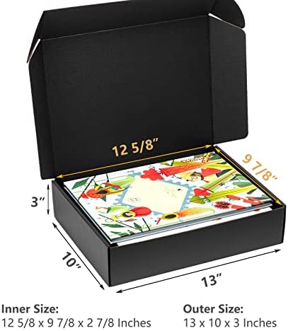 Timirog Shipping Boxes 13x10x3 Inches 20 Pack Black Corrugated Cardboard Mailing Box for Small Business, Tab Locking Literature Mailer Packaging Supplies for Packing Book Gifts Craft - Image 2