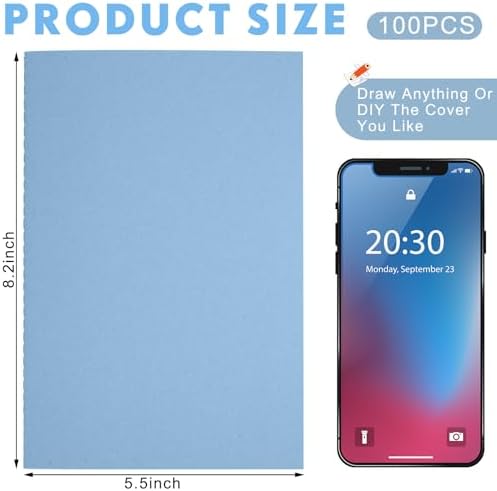 Mimorou 100 Pcs A5 Journals Notebooks Bulk,Light Blue,Lined - Image 2