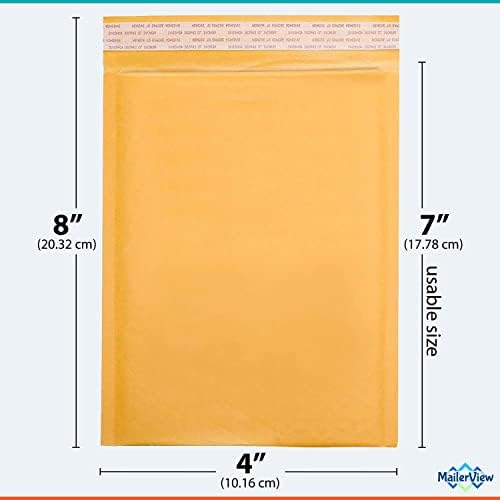 Small Kraft Bubble Mailers 4x8, Self Seal Padded Envelopes #000, 500 Pack - Image 2