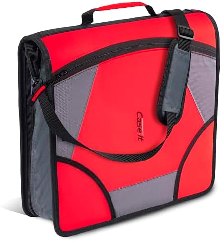 Case-it Zipper Binder | 4-Inch D-Rings | 800-Sheet | D-186 Fire Engine Red by Case-it