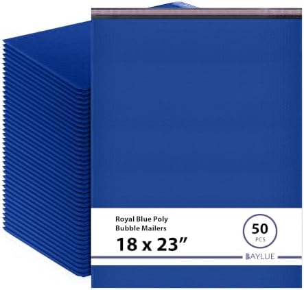 Royal Blue Bubble Mailers 18x23, Poly Padded Envelopes #9, 50 Pack by BAYLUE