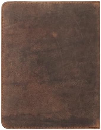 KomalC Leather Portfolio with Zipper Closure | Business Padfolio for Documents, Tablets & Accessories | Vintage Full-Grain Leather Organizer for Professionals - Image 6