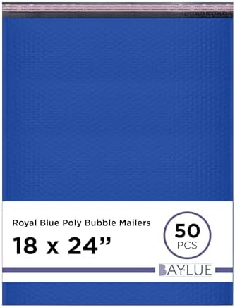Royal Blue Bubble Mailers 18x23, Poly Padded Envelopes #9, 50 Pack by BAYLUE