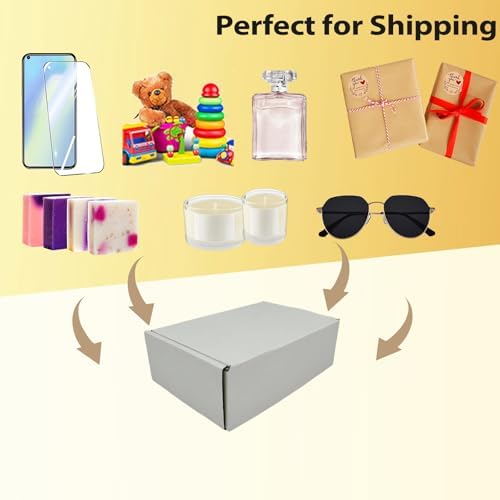 Small Shipping Boxes 6x4x2, Set of 50, White Corrugated Cardboard Box Mailer (YD642-50W) - Image 6