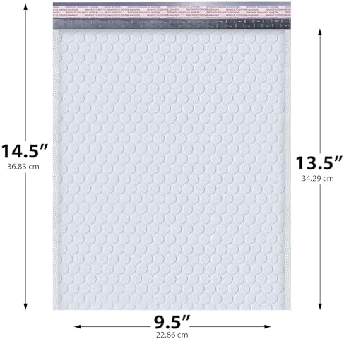 Arctic White Bubble Mailers 9.5x14.5 Poly Padded Mailers #4 100 Pack - Image 2