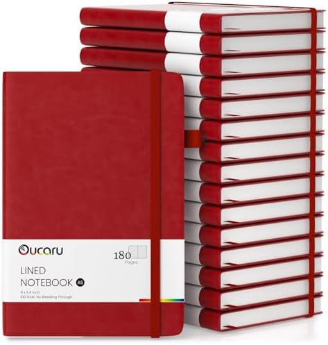 Oucaru 16 Pack Bulk Journal Notebook, A5 Lined Notebook Set, 180 Pages by Oucaru
