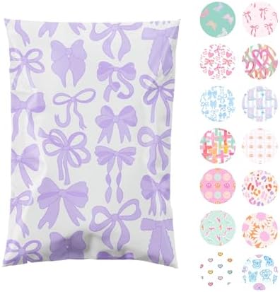 Pretty Package Store Poly Mailers 14.5x19, Purple Bows, 100 Pack by PrettyPackageStore