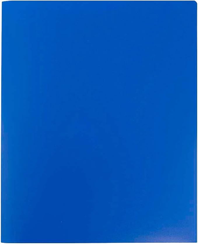 JAM PAPER Heavy Duty Plastic Two Pocket Extra Tough School Folders - Blue - 6/Pack - Image 8