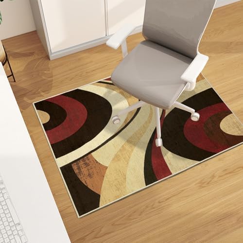 Office Chair Mat for Hardwood Floor, 48"x36" Easy Glide Computer Desk Mat Protector for Rolling Chair Under Desk Rug Nonslip Backing, Machine Wash, (Modern) by CHAKME