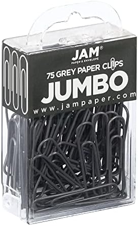 JAM PAPER Colorful Jumbo Paper Clips - Large 2 Inch - Gray Paperclips - 75/Pack - Image 2