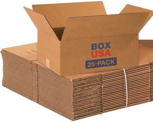BOX USA Shipping Boxes 18 1/2"L x 12 1/2"W x 7"H, 25-Pack Medium Corrugated Cardboard Boxes for Shipping, Mailing, Packing, Packaging and Storage by BOXUSA