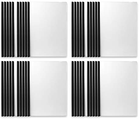 Heavyduty Clear Report Covers with Sliding Bars, 25 Sheet Capacity, 40 Pack by Binditek