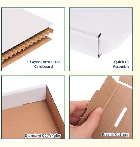 Small Shipping Boxes 7x6x2, Set of 50, White Corrugated Cardboard Box Mailer (YD762-50W) - Image 3