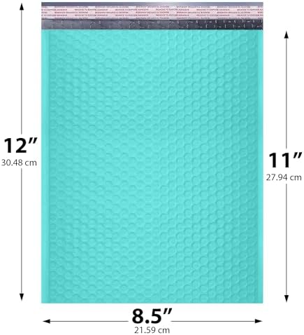 Teal Bubble Mailers 8.5x12, Self Seal Poly Padded Envelopes #2, 200 Pack - Image 2