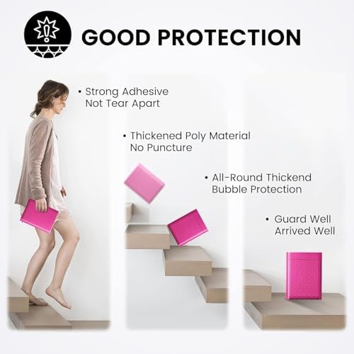 Fuxury Bubble Mailers 6x10" Pink Padded Envelopes 9600 Pack Bulk Pallet - Image 7
