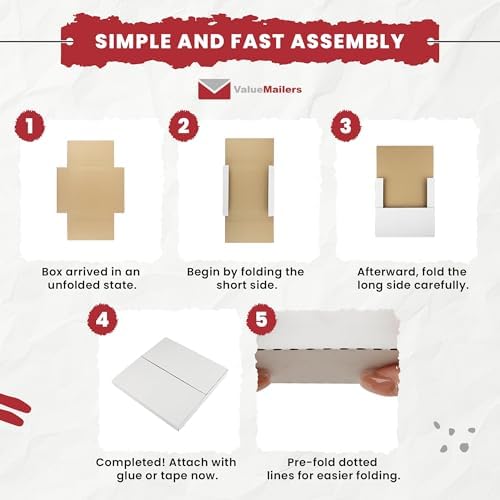 100 Record lp Mailer Mailers White Holds 1 to 4 Albums - 12" Record LP Vinyl Cardboard Multi-Depth Closure by ValueMailers … - Image 6