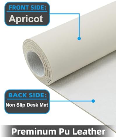 Small Desk Mat,Leather Desk Pad Protector,Desk Mouse pad,Office Desk mat,Laptop Mat for Desk, Non-Slip PU Leather Desk Blotter,Waterproof Desk Writing Pad for Office/Home(23.6"x13.8",Beige) - Image 2