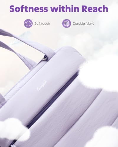 Puffer Zipper Binder 3 Ring with Pencil Pouch, 3" D-ring Binder with Zipper and Shoulder Strap, 600 Sheets Capacity Zip Up Binder with 15.6" Laptop Pocket, Binder Bag for School College Office, Purple - Image 5
