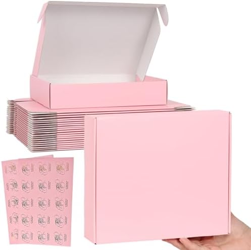 10x8x2 Inches Shipping Boxes Pink, 20 Pack Corrugated Cardboard Boxes Medium, Mailer Box for Packaging Small Business by OitiO
