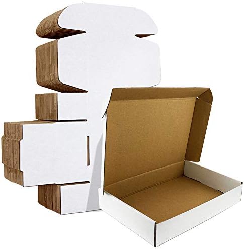 HORLIMER 12x9x3 inches Shipping Boxes Set of 20, White Corrugated Cardboard Box Literature Mailer by HORLIMER