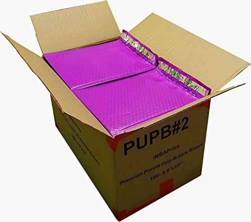 iMBAPrice 8.5x12 Inch Purple Poly Bubble Mailers, 100-Pack – Self-Seal Padded Shipping Envelopes, Waterproof Bubble Bags for Books, Cosmetics, Electronics Accessories - Image 2