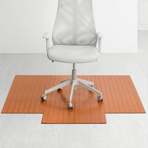 Anji Mountain 57" x 55" Bamboo Office Chair Mat for Carpet & Hardwood Floor by AnjiMountain