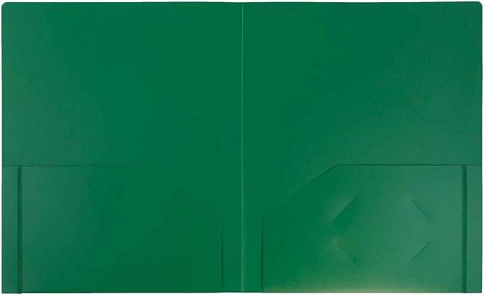 JAM PAPER Heavy Duty Plastic 2 Pocket Extra Tough School Folders - Green - 6/Pack - Image 6