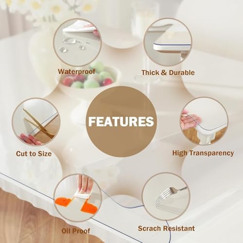 Royhom Clear Table Protector 48 x 14 Inch, 1.5mm Plastic Table Cover - Image 5