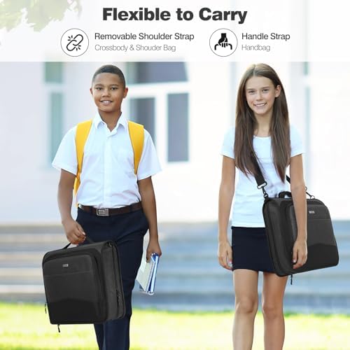 MoKo Zipper Binder with Multi-Pocket, 2-Inch 3 Ring Zipper Binder, 6 Tab Expanding File Folder 600 Sheets Capacity Multi-Pocket Zip Up Binders with Shoulder Strap and Handle for School Work, Black - Image 6