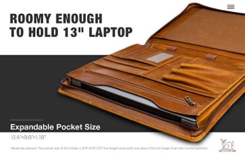 Genuine Leather Padfolio Portfolio Organizer for Men & Women - Image 4