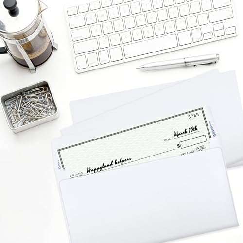 1000 Pack #6-3/4 Security Envelopes Self Seal - 3-5/8 x 6-1/2 Inch White Business Envelopes Peel and Seal Closure, 28 LB Windowless Blue Security Tinted Envelope Bulk - Image 7