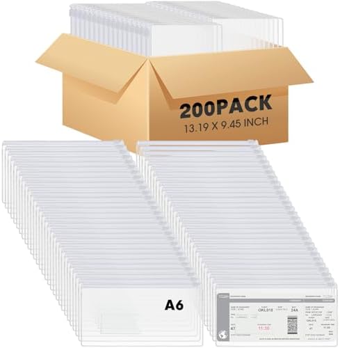 Zhehao 200 Pcs A6 Zipper Pouch Bulk, Clear Pencil Envelopes, White by Zhehao