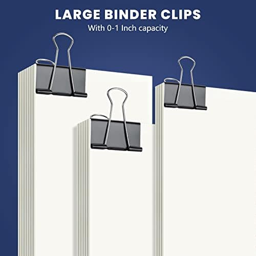 EFOK 72 Pcs Extra Large Binder Clips 2 Inch Big Black Paper Clip - Image 5