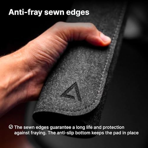 DELTAHUB - Minimalistic Felt Desk Protective Pad, Anti-Fray, Anti-Slip, Easy to Clean, Easy Glide, Long Lasting, Sleek Design, Comfortable, Resistant, Desk Mat, PC, Mac, Laptop - Medium (12x35inch) - Image 4